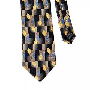 Ermenegildo Zegna Disegno Esclusivo Silk Neck Tie Classic Leaf Made in Italy